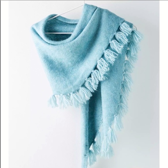 Anthropologie Accessories - Anthropologie Lt. Blue Triangle Tassel Scarf